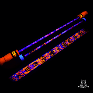 Orange base, black and blue