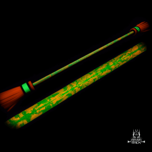Orange base, green